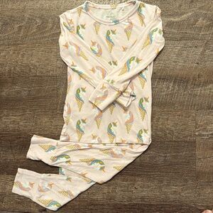 Posh Peanut Pajama Set with Ice Cream and Unicorn Print